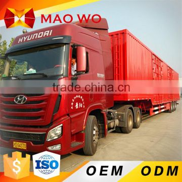 New hot sale tri-axle dry transport van type box semi trailer for sale in China