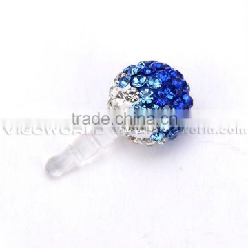 Crystal Mobile Phones Dust Plug For All Mobile Phones With 3.5mm Connectior