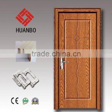 Europe desig mdf pvc coated wood interior wooden decorative door for bedroom