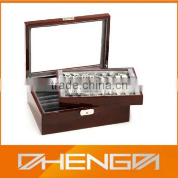 High Quality Customized Made in China Wooden Cufflinks Packaging Box With Acrylic Lid