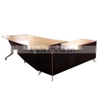 Modern Design wooden MDF office table with side cabinet