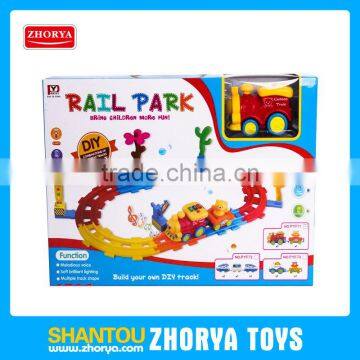 Hot sale new item building block cartoon Railway Train B/O Railway Train