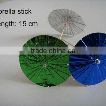 Disposable bamboo color unbrella coctail stick
