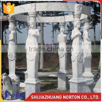 Cheap price carved garden marble gazebo sculpture NTMG-289S