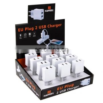 12 Pieces HAWEEL 2 USB Ports Max 3.1A Travel Charger Kit