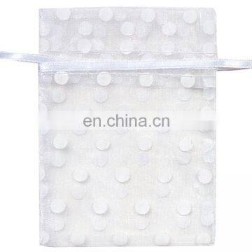 Personalized white dot organza perfume shampoo bags