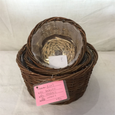 Wholesale  Handmade Cane Willow Wicker Storage Baskets Without Handle