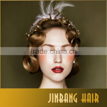 2016 Luxury golden swan pearl headband women wedding hair accessories Headpiece bridal gold crown hair jewelry