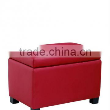 bonded leather wooden frame storage ottoman lower price(DO-6101)