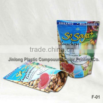 plastic bag for packaging dry food stand up bag with zipper