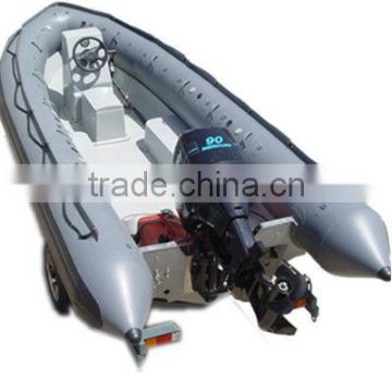 frp hypalon rigid hull inflatable boat with self righting device