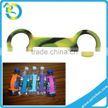 Eco-friendly soft customized logo color hiking silicone running bottle band