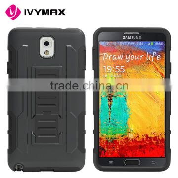 Made in China heavy duty kickstand shell case for Samsung galaxy note 3