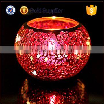 2016 high quality large colored round glass wedding candle jar