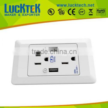 2*Gangs American power wall Socket outlet with 2*USB ports,wall plate socket,wall mount power