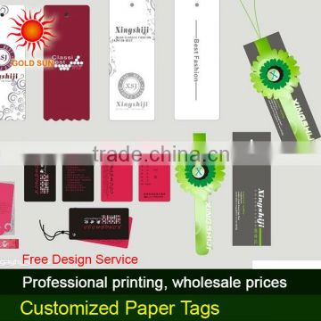 full color printed paper swing tag for apparel