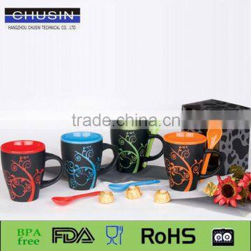 customized ceramic mug with handle in flower design