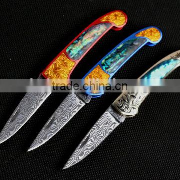 OEM natural shell pocket gift knife nolock knife