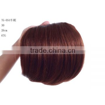 Red wine clip on hairpieces front hair wig bangs