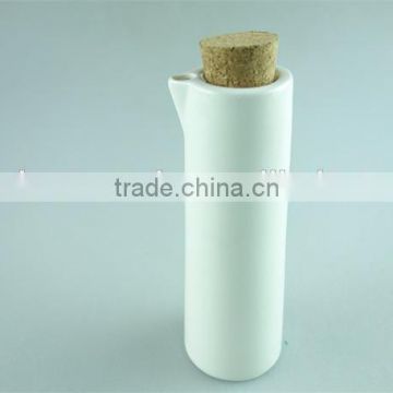 White ceramic pot for wine use with wooden cover in stocklot