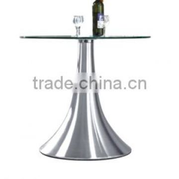 tempered glass top brushed steel horn base cocktail table bar table LQ- GT33