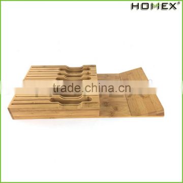 Eco-friendly Premium Bamboo Knife Block Knife Organizer Homex BSCI/Factory