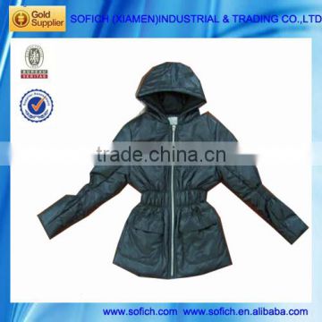 2015 hot style Girl's 50D padded jacket hoodie clothing factory price