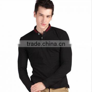 Stand Collar Pique Cotton Stand Collar,High Quality Man's Stand Rib Collar Jersey Polo Shirts