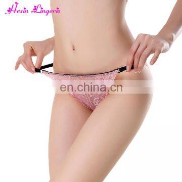 In Stocks Lace Pink Ice Silk Without Trace Breathable Transparent Sexy Panties