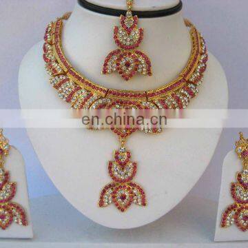 INDIAN DESIGNER ARTIFICIAL KUNDAN JEWELRY NECKLACE SET