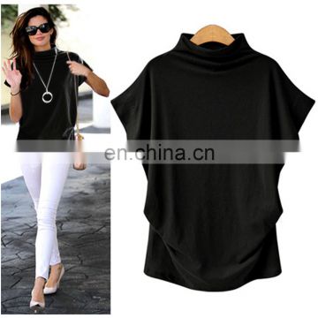 LAITE T2010  Women Bottoming High Collar Blouse Lady Fashion  Plus Size Solid Shirt