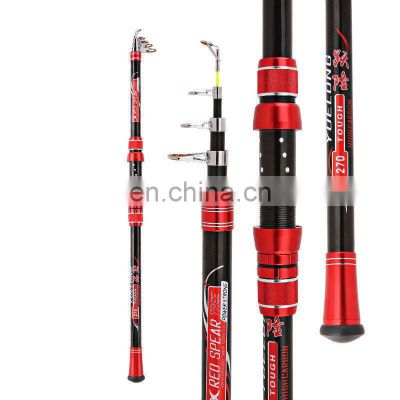 best quality movable wheel seat fishing rod 2.1m-4.5m long throwing carbon fiber fishing rod for sea/boat fishing