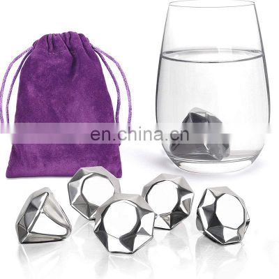 Clean Small Cute Mini Freezer Stones Whisky Stainless Steel Reusable Block Refreezable Ice Cubes