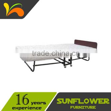 Hot Sell Metal Hotel Extra Foam Folding Bed With Head Board