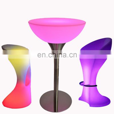 party wireless illuminated led light bar cocktail tables and chairs rechargeable party lights bar tables outdoor furniture