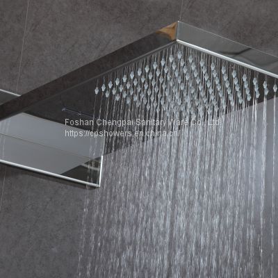 shower set with stainless steel shower head rainfall waterfall mixer handheld shower