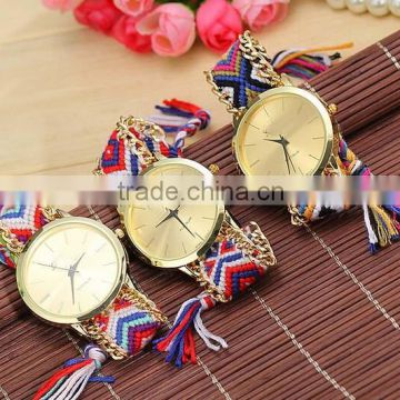 Top quality Women's Brand New Fashion Handmade Rope Bracelet Watch Women Hand Woven Jewelry Quartz Wristwatch