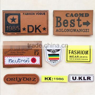 Fashion design custom embossed leather patch,garment jeans leather patch labels