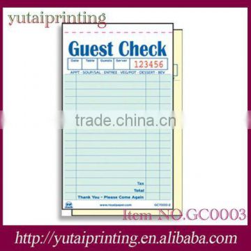 Two Part Carbonless Guest Checks Bill Book