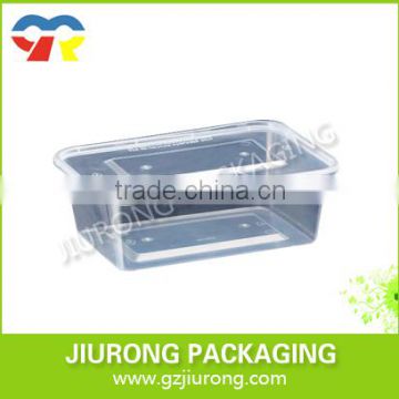 Custom made transparent airtight disposable plastic food container with lid
