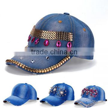 Fashion Design Denim Febric Hats For Sale