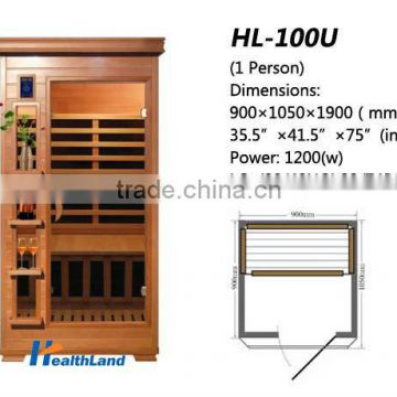Solid Wood Main Material and 1 People Capacity Far Infrared Sauna Room
