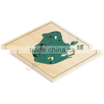 Baby wooden educational toys teaching aid montessori frog puzzle