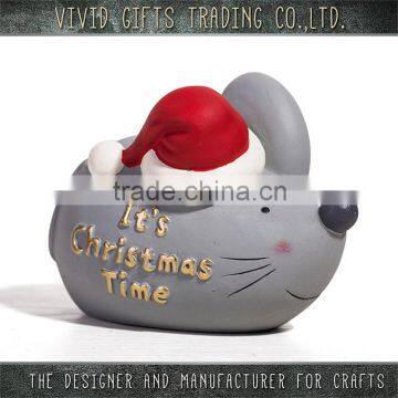 Ceramic christmas mouse wedding money box for decoration