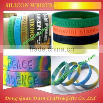 hot sale 2015 3D PVC ebossed logo silicone wristbands with imprinting logo