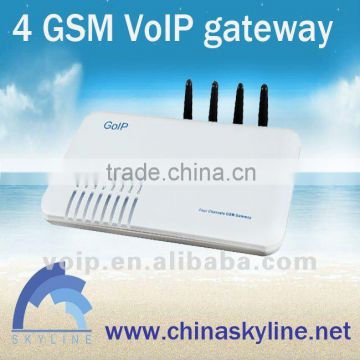 Free shipping,4 VoIP GSM gateway SIP phone gateway,for IP PBX application