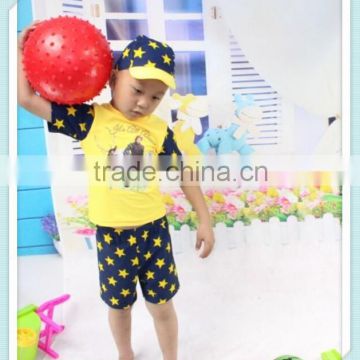 Baby swimwear swimsuit clothing set baby bodysuits boy Hot spring swimming trunks sunscreen conjoined + cap Little star