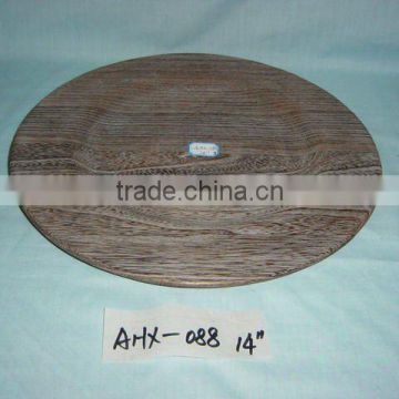 carbonized round wooden plate for sale