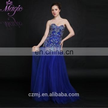 High Quality Wholesale Sweetheart Sequin Beaded Mesh Evening Prom Dress