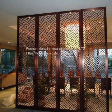 JYF0048 Interior Stainless Steel Metal Curtain Living Room Partition Design Wall Carving 304 Stainless Steel Wall Partitions